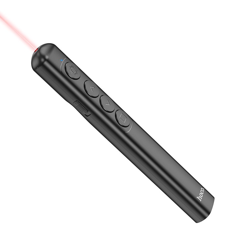 Laser Pointer Hoco GM200 Smart Στυλό Αλλαγή PPT Σελίδας με Μαγνητική Θύρα USB και Κόκκινη Δέσμη Φωτός 100m Απόσταση Μαύρο
