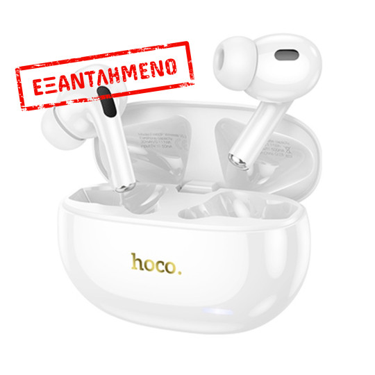Wireless Hands Free Hoco EW60 Plus Norman TWS V5.3 300mAh με 4 Ώρες Λειτουργίας και Active Noise Cancellation Εναλλαγή Master/Slave Λευκό