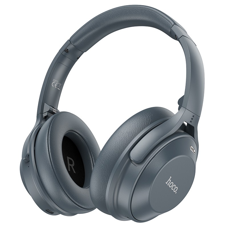 Wireless Ακουστικά Stereo Hoco W37 Sound V5.3 500mAh AUX Active Noise Cancellation Μπλε