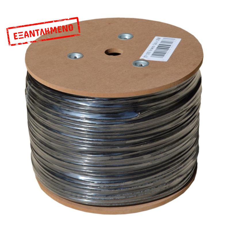 Καλώδιο Δικτύου Jasper Cat 6 UTP 24AWG CCA Kουλούρα 305m Μαύρο Εξωτερικής Χρήσης