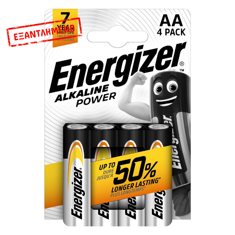 Μπαταρία Αλκαλική Energizer Alkaline Power LR6 size AA 1.5V Τεμ. 4