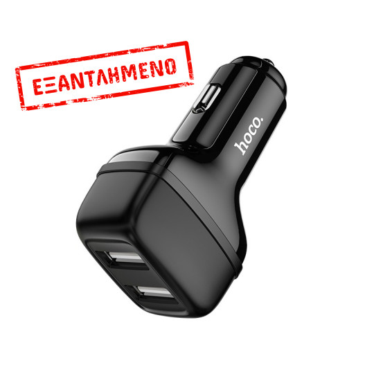 Φορτιστής Αυτοκινήτου Hoco Z36 Leader με 2 Εξόδους USB 5V 2.4A Max Μαύρο