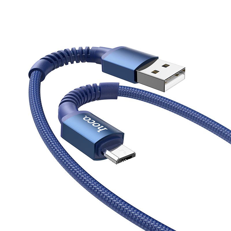 Καλώδιο σύνδεσης Hoco X71 Especial 2.4A USB σε Micro-USB με Εύκαμπτο Βύσμα και Braided Καλώδιο Μπλέ 1m