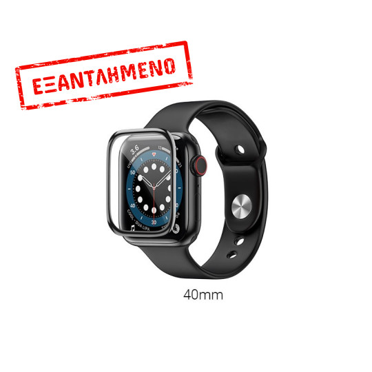 Tempered Glass Hoco A30 0.15mm 9H 3D Hot bending 40mm για iWatch Series4/5/6/SE Μαύρο