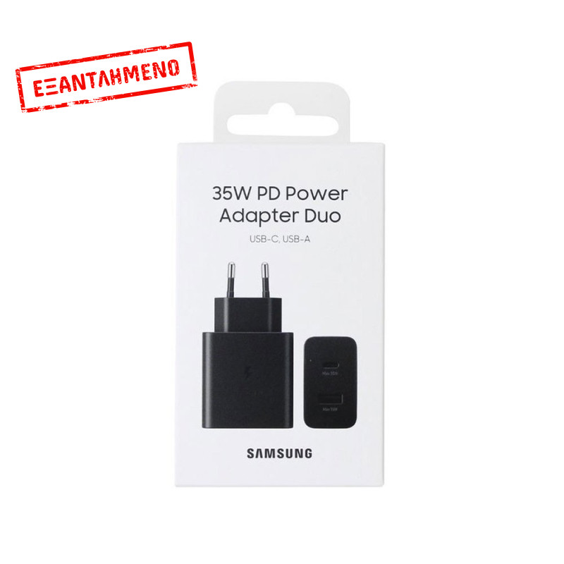 Φορτιστής Ταξιδίου Samsung EP-TA220NBEGEU με Θύρα USB-A και USB-C 35W Μαύρο