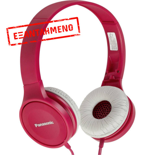 Ακουστικά Stereo Panasonic RP-HF100ME-P 3.5mm με Μικρόφωνο, δυνατότητα Αναδίπλωσης και Μηχανισμό Περιστροφής Ροζ