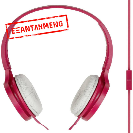 Ακουστικά Stereo Panasonic RP-HF100ME-P 3.5mm με Μικρόφωνο, δυνατότητα Αναδίπλωσης και Μηχανισμό Περιστροφής Ροζ