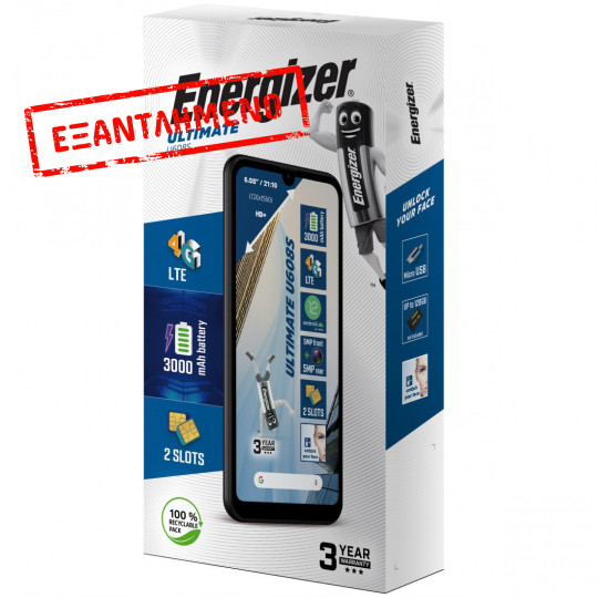 Energizer Energy U608S 2GB/32GB Dual Sim 4G 6.08" Android 3000mAh Bluetooth Camera Μαύρο 3 Χρόνια Εγγύηση