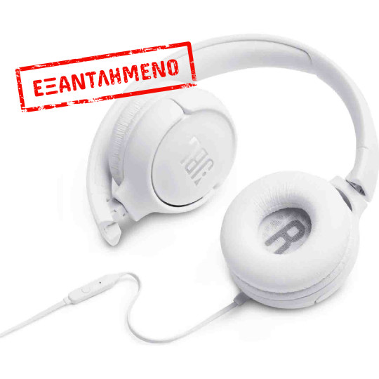 Ακουστικά Stereo On-ear JBL Tune 500 3.5mm Pure Bass Sound με Μικρόφωνο JBLT500WHT Λευκό