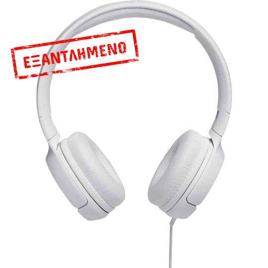 Ακουστικά Stereo On-ear JBL Tune 500 3.5mm Pure Bass Sound με Μικρόφωνο JBLT500WHT Λευκό