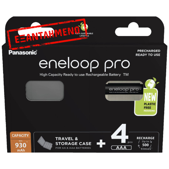 Μπαταρία Επαναφορτιζόμενη Panasonic Eneloop Pro Eco Pack BK-4HCDEC4BE 930 mAh size AAA Ni-MH 1.2V Τεμ. 4 με κουτί αποθήκευσης