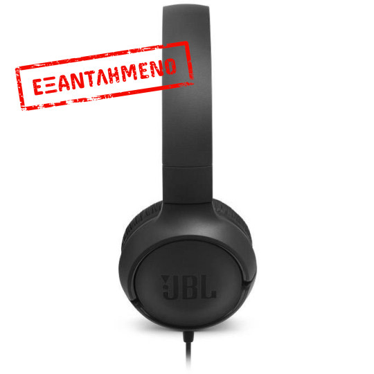 Ακουστικά Stereo On-ear JBL Tune 500 3.5mm Pure Bass Sound με Μικρόφωνο JBLT500BLK Μαύρο