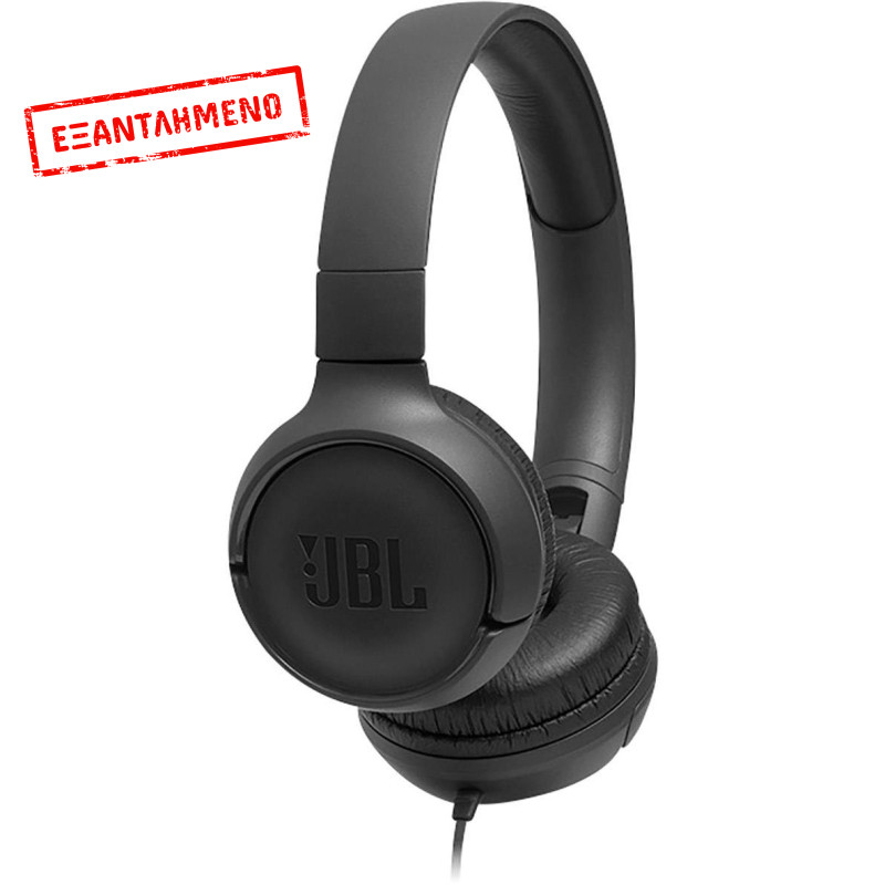 Ακουστικά Stereo On-ear JBL Tune 500 3.5mm Pure Bass Sound με Μικρόφωνο JBLT500BLK Μαύρο