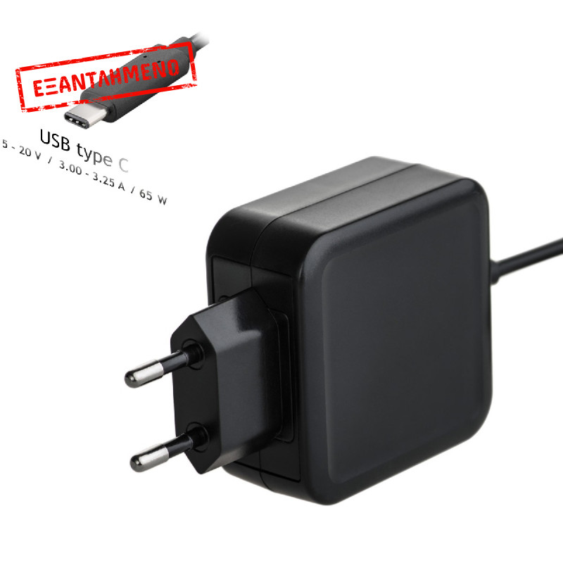 Τροφοδοτικό Notebook Akyga AK-ND-70 5-20V / 3-3.25A 65W USB-C Power Delivery 1.2m