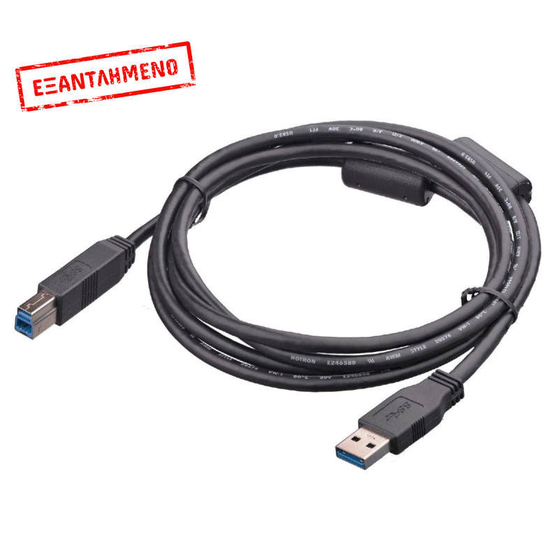 Καλώδιο Σύνδεσης Akyga USB HP 917468-0011946 USB-A Αρσενικό σε USB-B Αρσενικό ver.3.0 1.8m Μαύρο Bulk