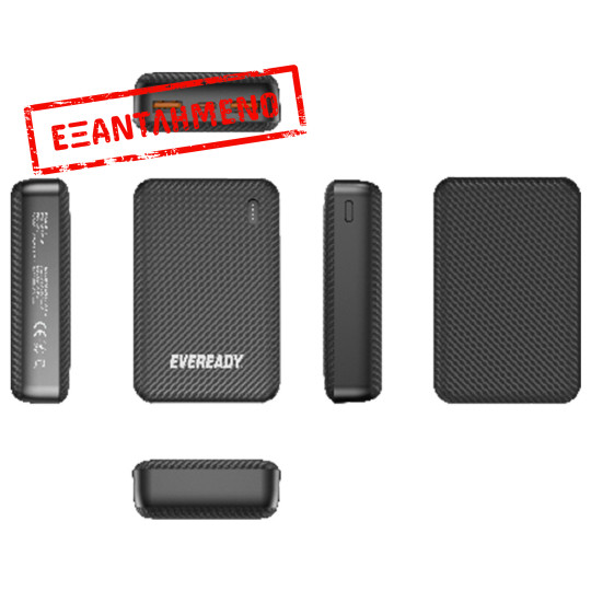 Power Bank Energizer Eveready Mini 10000mAh 2.1A με 2x USB 2.0 και LED Ένδειξη Μπαταρίας Μαύρο