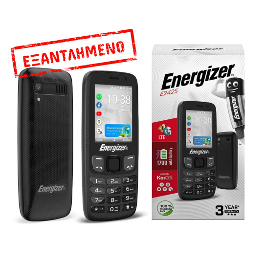 Energizer E242S 512MB/4GB Dual Sim 4G 2.4" KaiOS 1700mAh με Bluetooth 4.0 Μαύρο