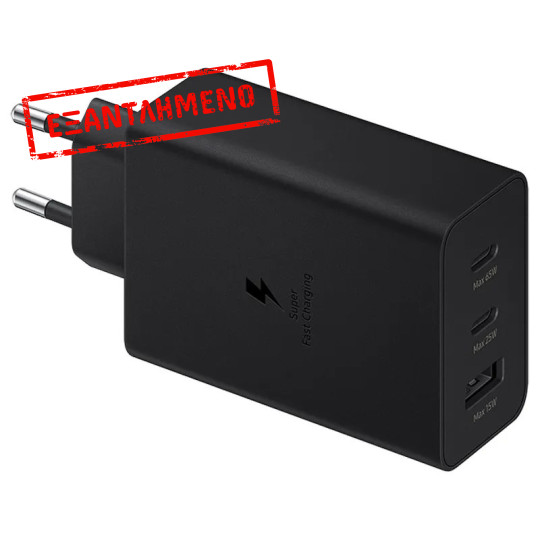 Φορτιστής Ταξιδίου Samsung T6530NBE Trio 2 x USB-C + USB PD3.0 65W 3A Μαύρος