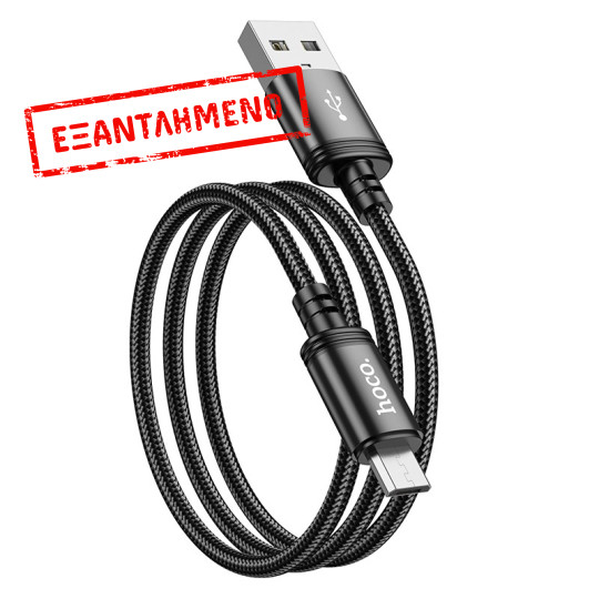 Καλώδιο σύνδεσης Hoco X89 Wind USB σε Micro USB 2.4A 1m Μαύρο Braided