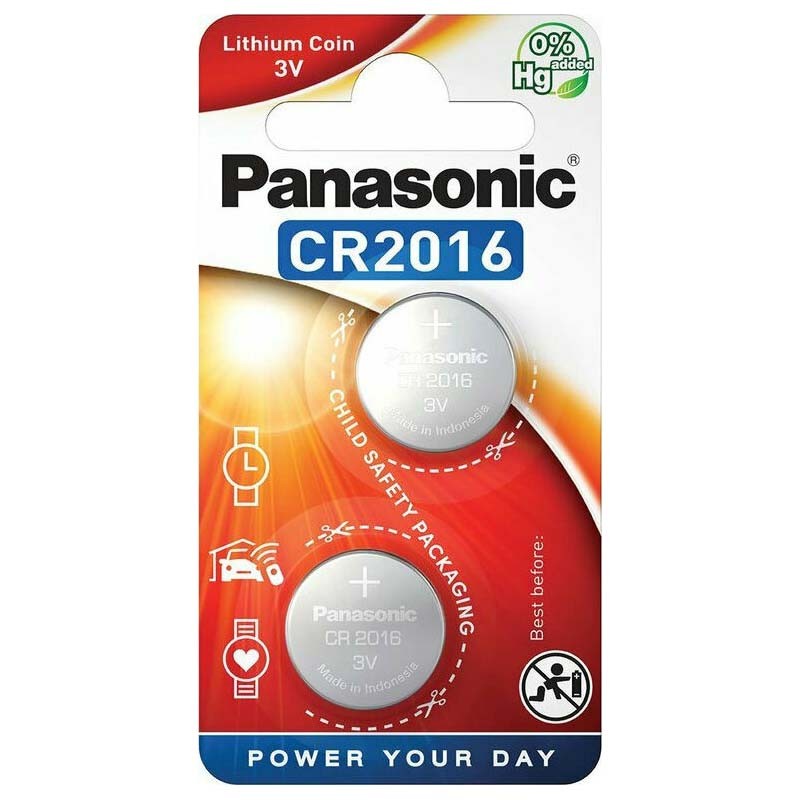 Buttoncell Lithium Coin Panasonic CR2016 3V Τεμ. 2