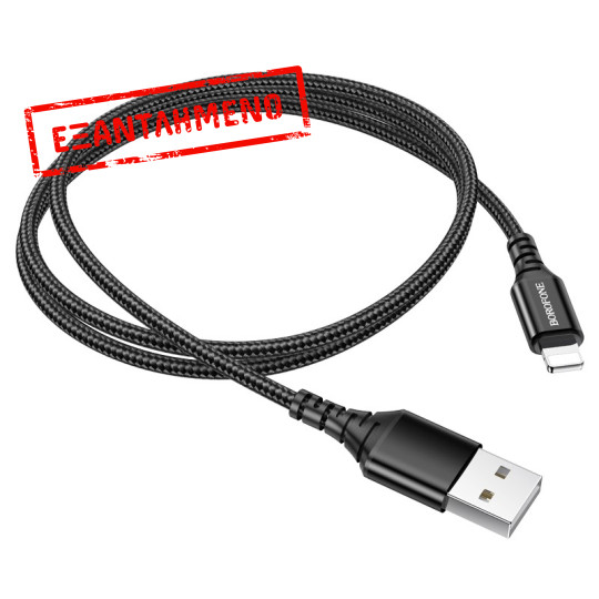 Καλώδιο σύνδεσης Borofone BX54 Ultra bright USB σε Lighting 2.4A Μαύρο 1m Braided