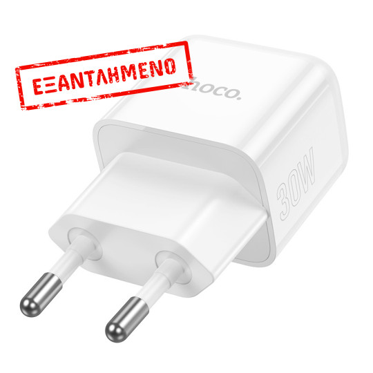 Φορτιστής Ταξιδίου Hoco N32 Glory USB-C PD30W Small Body 5V/3A Λευκός