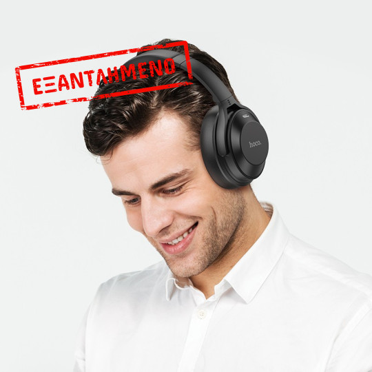 Wireless Ακουστικά Stereo Hoco W37 Sound V5.3 500mAh AUX Active Noise Cancellation Μαύρα