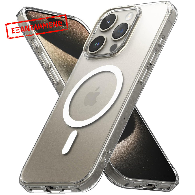 Θήκη TPU Ancus Magnetic Ring για Apple iPhone 15 Pro Max Διάφανη