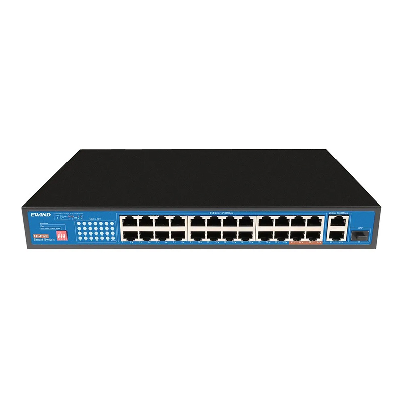 Ethernet Switch Ewind EW-S1627CF-AP 24x10/100Mbps  + 2x10/100/1000Mbps  RJ45 + 1x100/1000Mbps  Gigabit Uplink PoE Fiber Switch