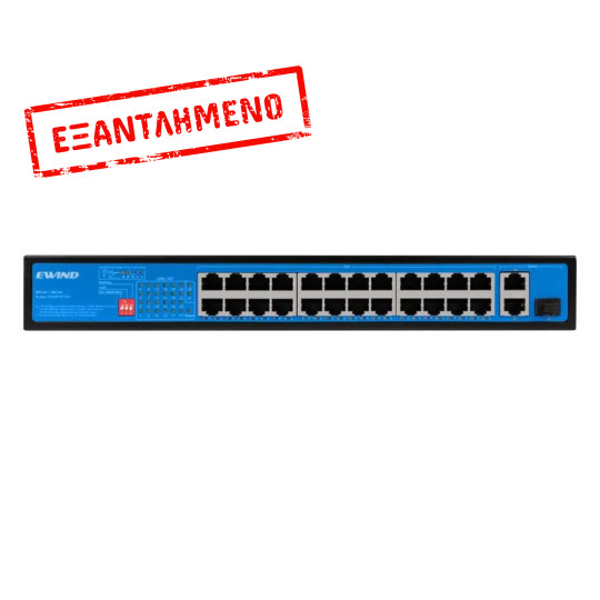 Ethernet Switch Ewind EW-S1927CG-AP-AT 24x10/100Mbps  + 2x10/100/1000Mbps  RJ45 + 1x00/1000Mbps Gigabit PoE Fiber Switch