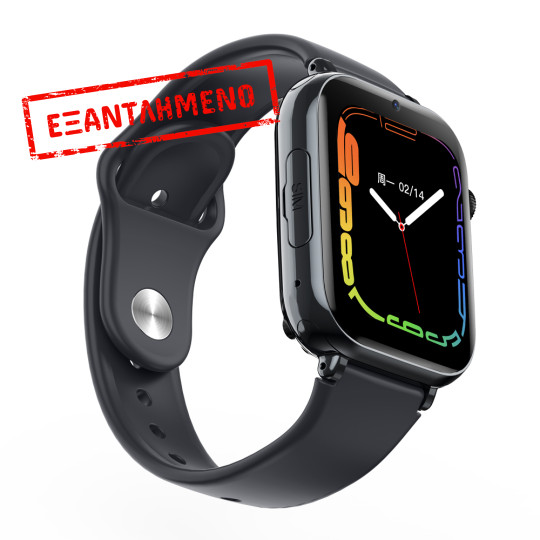 Smartwatch Maxcom FW59 4G GPS IP65 670mAh με 1.85” IPS 20mm Silicon Band και SOS Button Μαύρο με Δυνατότητα Κλήσεων