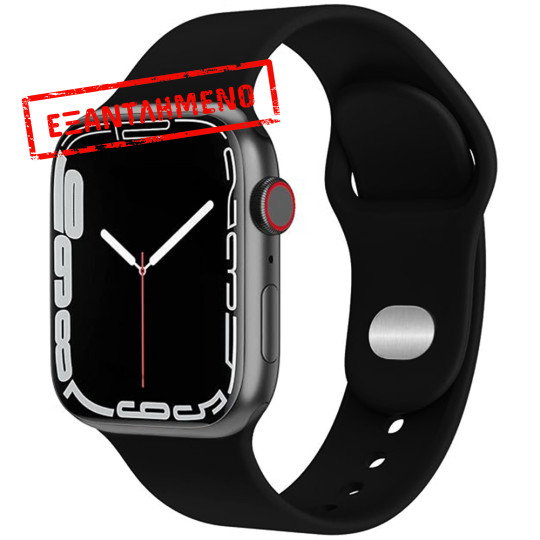 Watchband Noozy 42/44/45/49mm για Apple Watch 1/2/3/4/5/6/7/8/9/se/ultra 1/ultra 2 Μαύρο Silicon Band