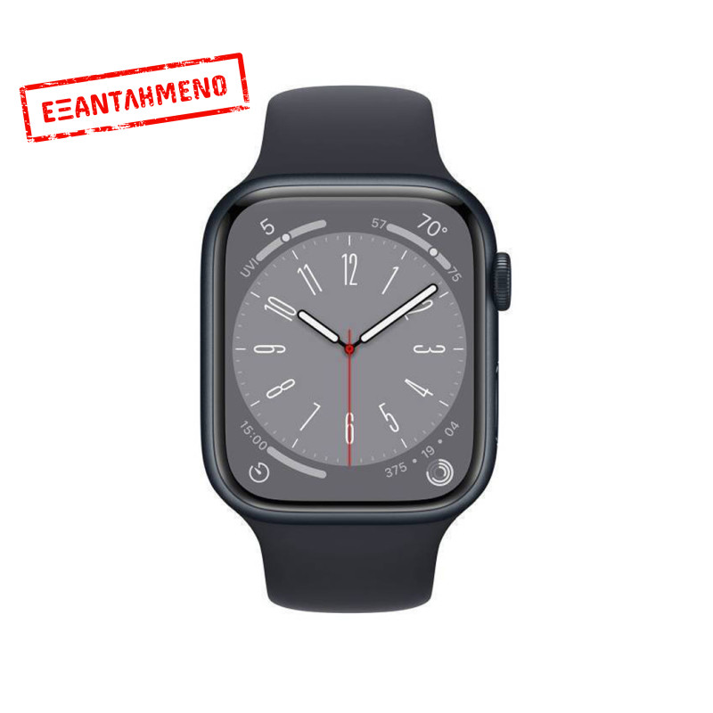 Used Apple Watch Series 8 GPS 45mm Midnight Black IP6X Grade A Περιλαμβάνει Φορτιστή και Καλώδιο Φόρτισης