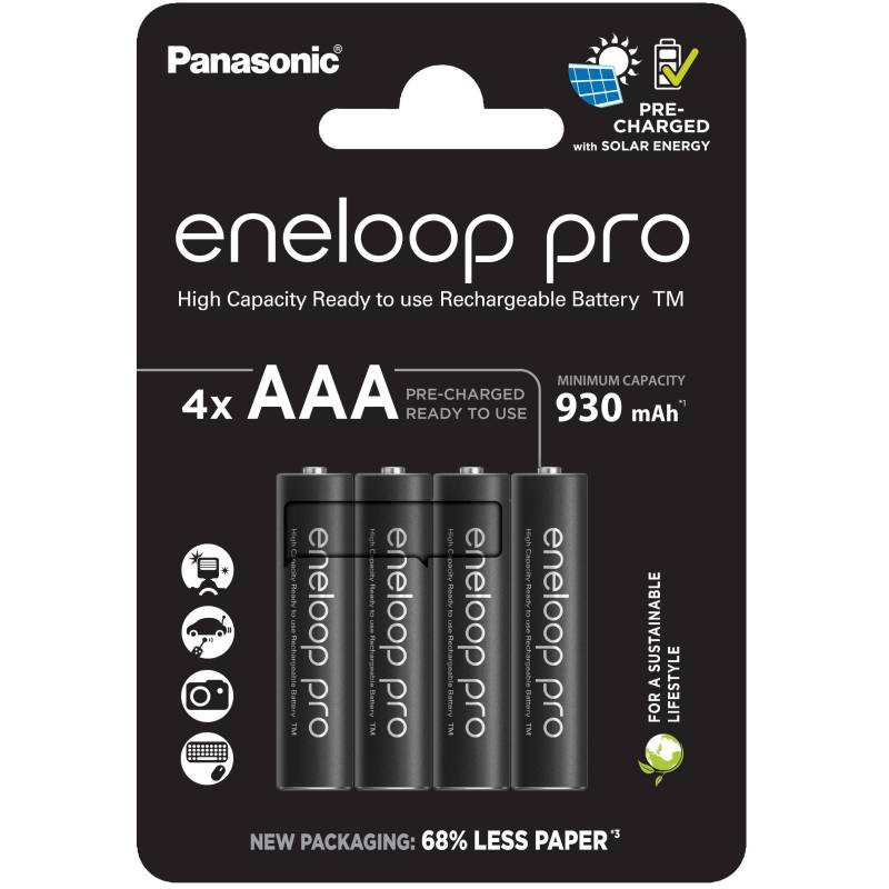 Μπαταρία Επαναφορτιζόμενη Panasonic eneloop pro BK-4HCDE/2BE 930 mAh size AAA Ni-MH 1.2V Τεμ. 4 New Package