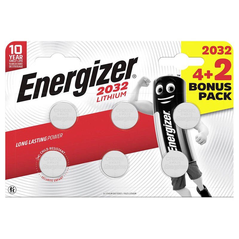 Buttoncell Lithium Energizer CR2032 3V Τεμ. 6