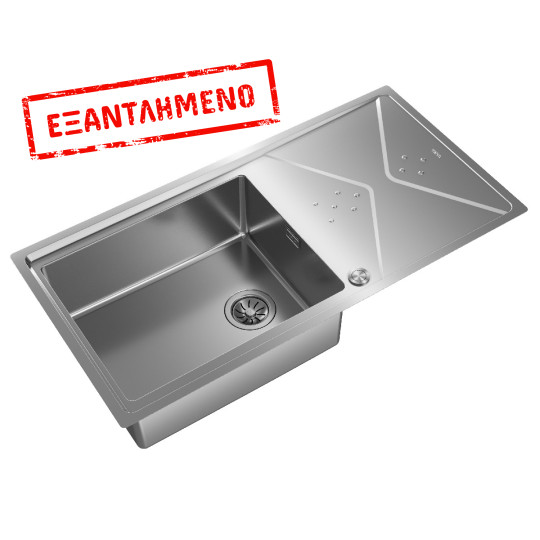 Νεροχύτης Inox TEKA 1 Γούρνα με Ποδιά για Ένθετη & Επίπεδη Τοποθέτηση 98,4x50,4cm BROOKLYN 60 M-XP 1B 1D PLUS