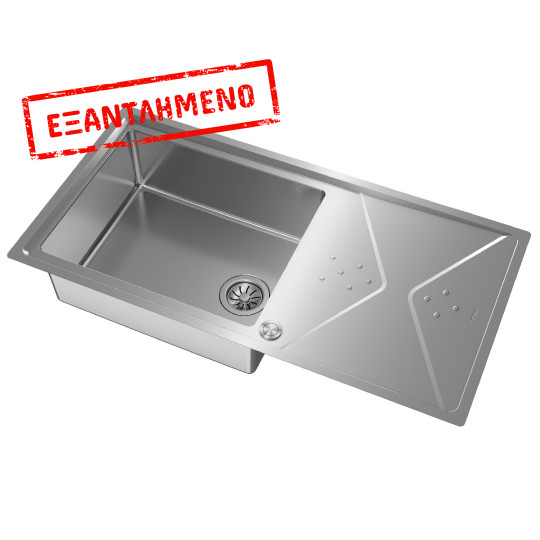 Νεροχύτης Inox TEKA 1 Γούρνα με Ποδιά για Ένθετη & Επίπεδη Τοποθέτηση 98,4x50,4cm BROOKLYN 60 M-XP 1B 1D PLUS