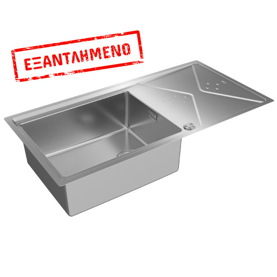 Νεροχύτης Inox TEKA 1 Γούρνα με Ποδιά για Ένθετη & Επίπεδη Τοποθέτηση 98,4x50,4cm BROOKLYN 60 M-XP 1B 1D PLUS