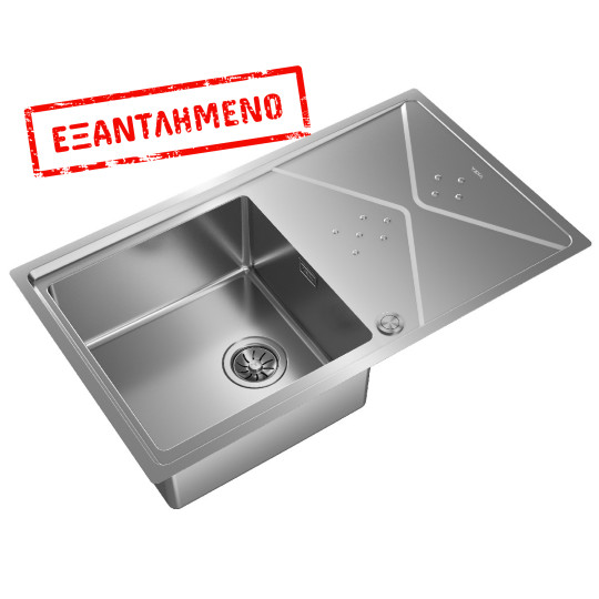 Νεροχύτης Inox TEKA 1 Γούρνα με Ποδιά για Ένθετη & Επίπεδη Τοποθέτηση 86,4x50,4cm BROOKLYN 50 M-XP 1B 1D