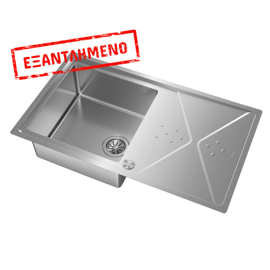 Νεροχύτης Inox TEKA 1 Γούρνα με Ποδιά για Ένθετη & Επίπεδη Τοποθέτηση 86,4x50,4cm BROOKLYN 50 M-XP 1B 1D