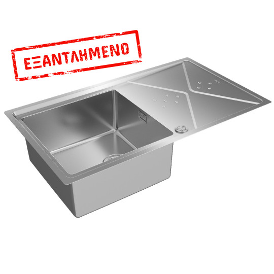 Νεροχύτης Inox TEKA 1 Γούρνα με Ποδιά για Ένθετη & Επίπεδη Τοποθέτηση 86,4x50,4cm BROOKLYN 50 M-XP 1B 1D