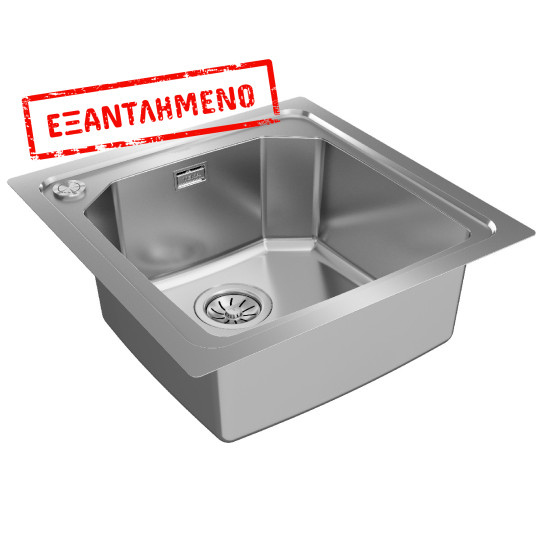 Νεροχύτης Inox TEKA 1 Γούρνα για Ένθετη & Επίπεδη Τοποθέτηση 50,4x51,4cm BROOKLYN 50 M-XP 1B