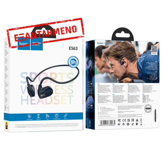 Wireless Sports Headset Hoco ES63  90mAh 5.3  Μαύρο