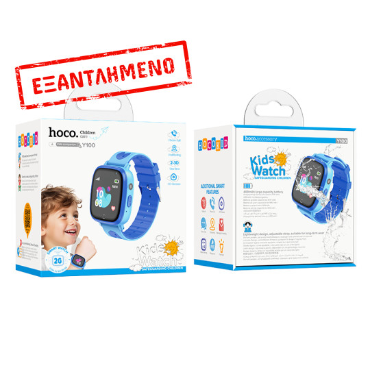 Kids Smartwatch Hoco Y100 2G 400mAh 1.44”  με Δυνατότητα Κλήσεων Μπλε