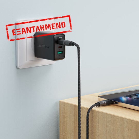 Καλώδιο Σύνδεσης Acefast C10-03  USB-C σε USB-C 60W 20V/3A Μαύρο 1.2m.