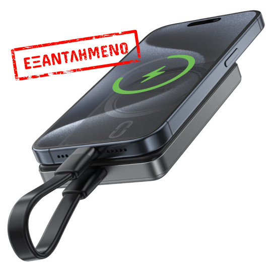 Power Bank Acefast M12 10000mAh 1xUSB-C 20W με Ασύρματη Φόρτιση και LED Ενδειξη Μαύρο