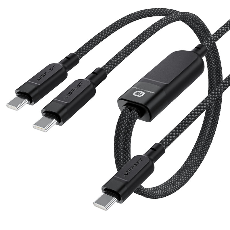 Καλώδιο Σύνδεσης Acefast C5-11  USB-C σε 2xUSB-C 100W 20V/5A Μαύρο 1.2m.