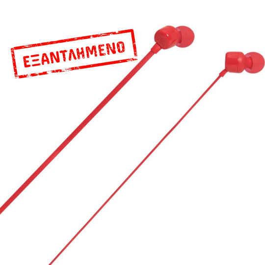 Hands Free JBL Tune 160 In-ear 3.5mm 9mm Dynamic Driver Pure Bass Sound με Μικρόφωνο JBLT160RD Κόκκινα