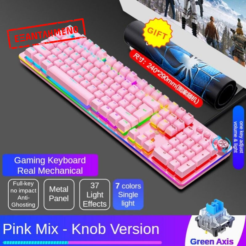 LangTu G900 Gaming Mechanical Keyboard (Blue Switches) Ροζ