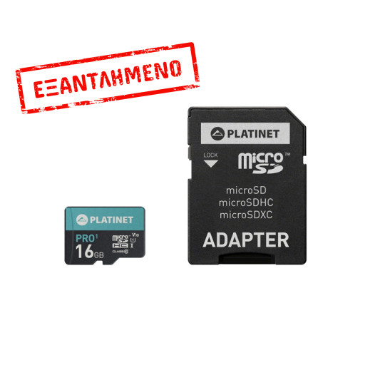 PLATINET microSDHC Secure digital + adapter SD 16GB CLASS 10 UI 70MB/s PMMSD16UI